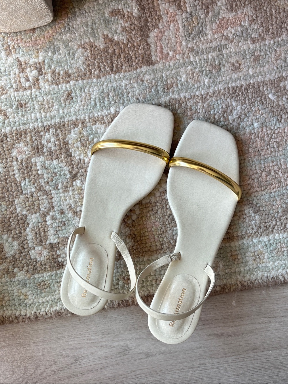 Reformation Cream Sandals Samantha Heeled Sandal